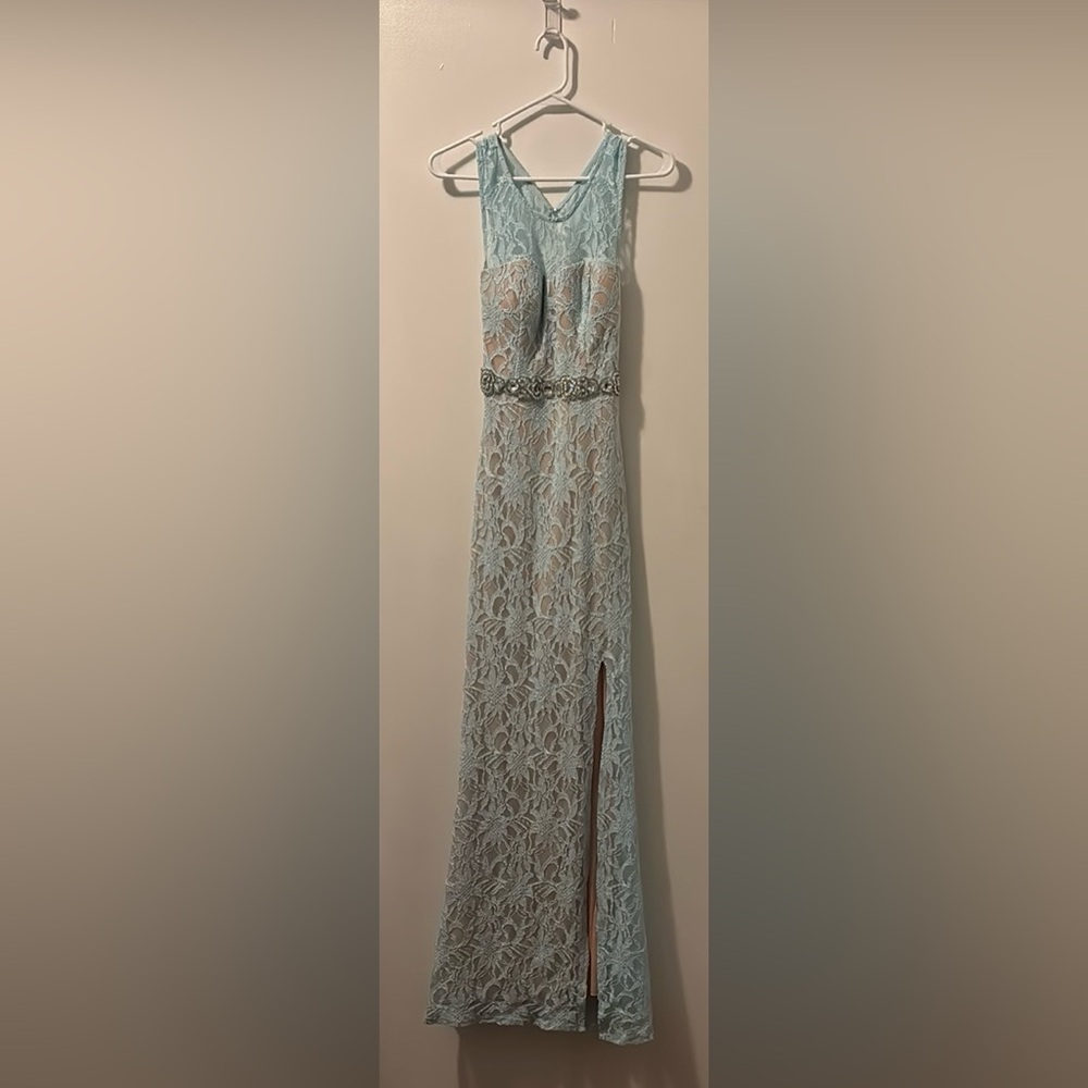 PROM SEASON::: MAKE AN OFFER
Baby Blue Floor Length Lace Gown